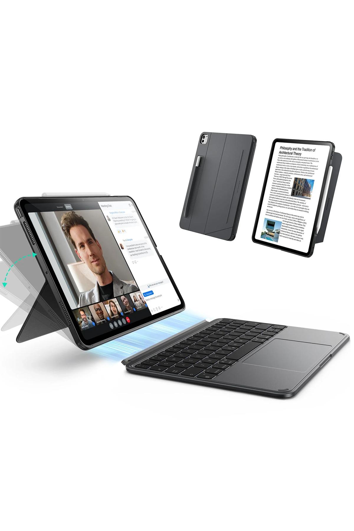 esr-apple-ipad-air-11-2024-shift-manyetik-tablet-kilifi-koyu-gri-default.jpg ESR Apple iPad Air 11 (2024) Shift Manyetik Klavyeli Tablet Kılıfı - Koyu Gri - Görsel 1